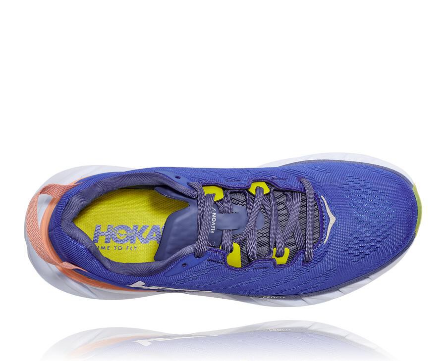 Running Shoes Womens - Hoka One One Elevon 2 - Blue/White - EWPAQLB-67